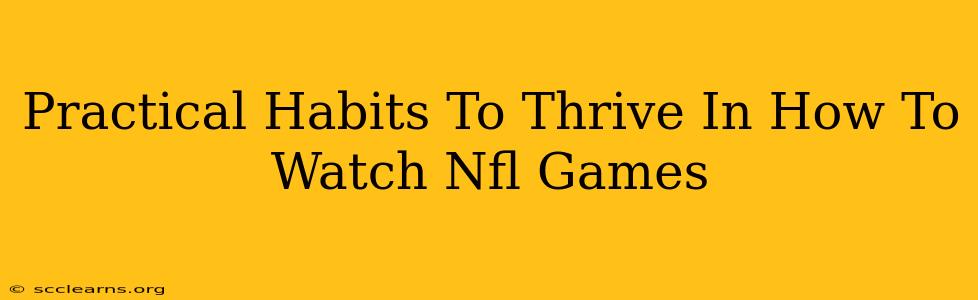 Practical Habits To Thrive In How To Watch Nfl Games