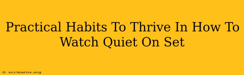 Practical Habits To Thrive In How To Watch Quiet On Set