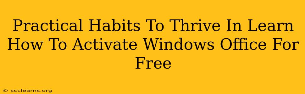 Practical Habits To Thrive In Learn How To Activate Windows Office For Free