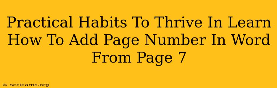 Practical Habits To Thrive In Learn How To Add Page Number In Word From Page 7