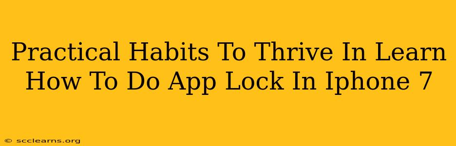 Practical Habits To Thrive In Learn How To Do App Lock In Iphone 7