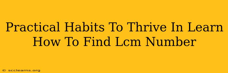 Practical Habits To Thrive In Learn How To Find Lcm Number