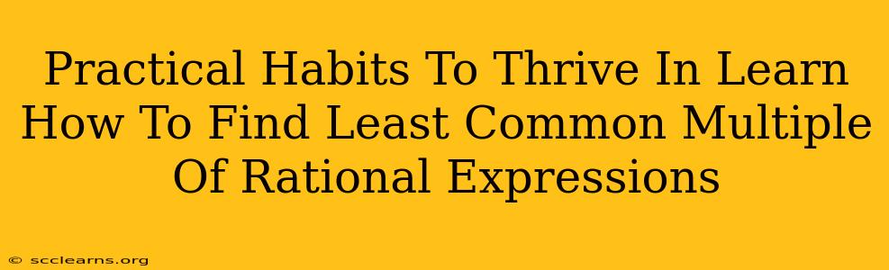 Practical Habits To Thrive In Learn How To Find Least Common Multiple Of Rational Expressions