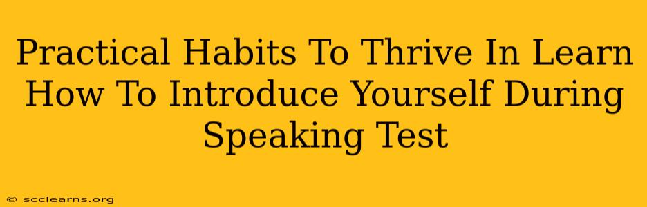 Practical Habits To Thrive In Learn How To Introduce Yourself During Speaking Test