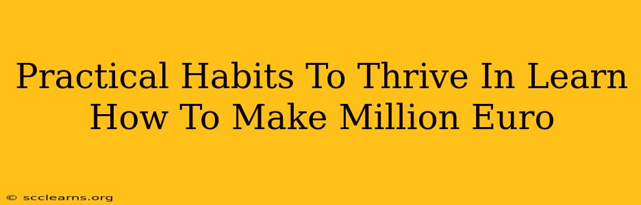 Practical Habits To Thrive In Learn How To Make Million Euro