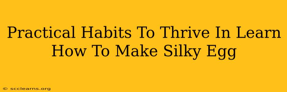 Practical Habits To Thrive In Learn How To Make Silky Egg