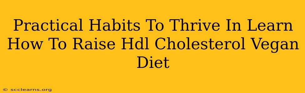 Practical Habits To Thrive In Learn How To Raise Hdl Cholesterol Vegan Diet