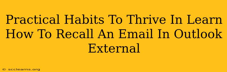 Practical Habits To Thrive In Learn How To Recall An Email In Outlook External