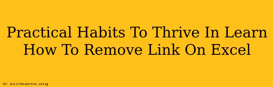 Practical Habits To Thrive In Learn How To Remove Link On Excel