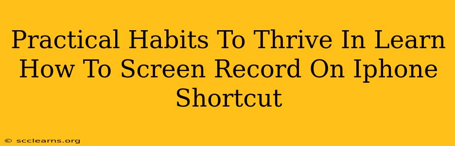 Practical Habits To Thrive In Learn How To Screen Record On Iphone Shortcut