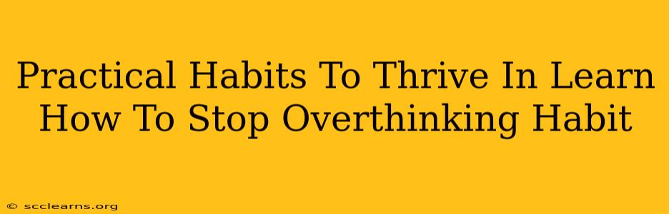 Practical Habits To Thrive In Learn How To Stop Overthinking Habit