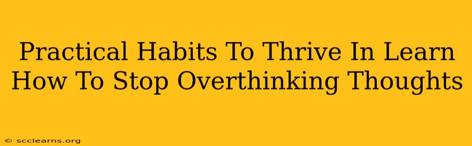 Practical Habits To Thrive In Learn How To Stop Overthinking Thoughts