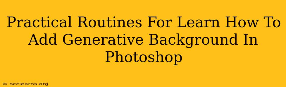 Practical Routines For Learn How To Add Generative Background In Photoshop