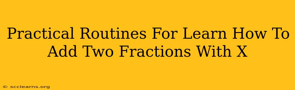 Practical Routines For Learn How To Add Two Fractions With X