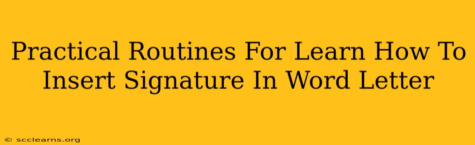 Practical Routines For Learn How To Insert Signature In Word Letter