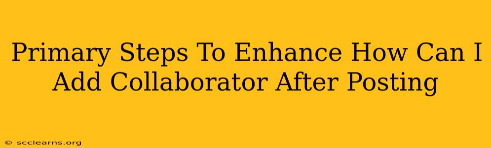 Primary Steps To Enhance How Can I Add Collaborator After Posting