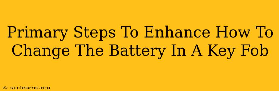 Primary Steps To Enhance How To Change The Battery In A Key Fob