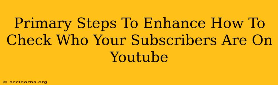 Primary Steps To Enhance How To Check Who Your Subscribers Are On Youtube