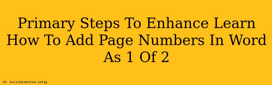 Primary Steps To Enhance Learn How To Add Page Numbers In Word As 1 Of 2