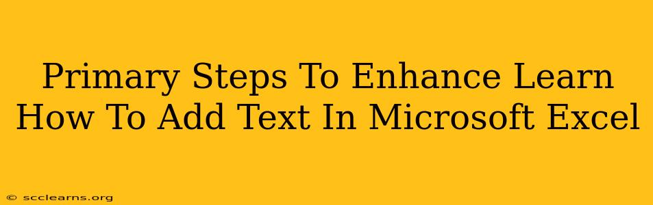 Primary Steps To Enhance Learn How To Add Text In Microsoft Excel