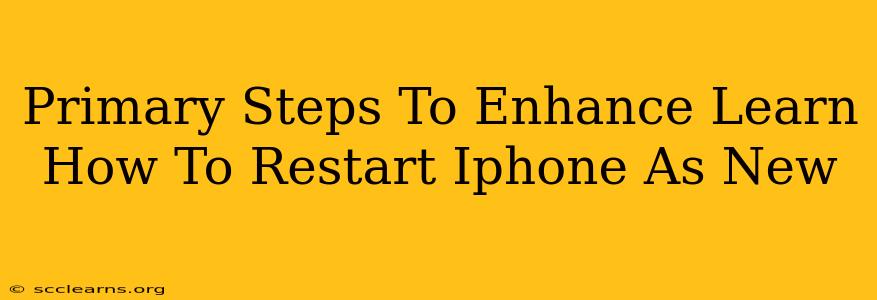 Primary Steps To Enhance Learn How To Restart Iphone As New