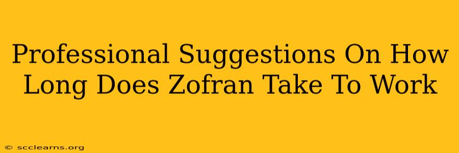 Professional Suggestions On How Long Does Zofran Take To Work