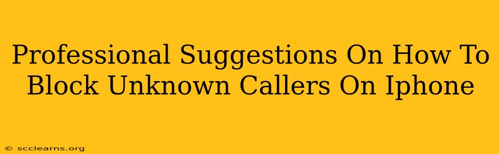 Professional Suggestions On How To Block Unknown Callers On Iphone