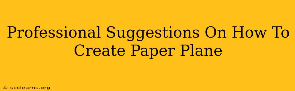 Professional Suggestions On How To Create Paper Plane