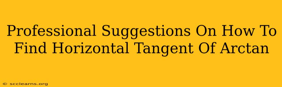 Professional Suggestions On How To Find Horizontal Tangent Of Arctan