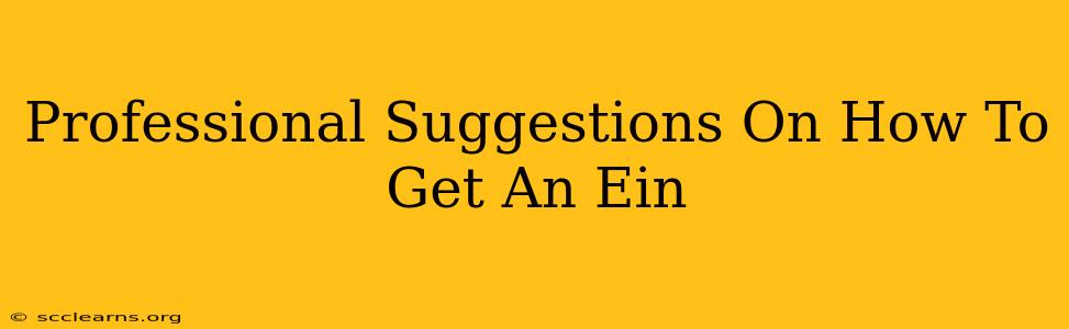 Professional Suggestions On How To Get An Ein