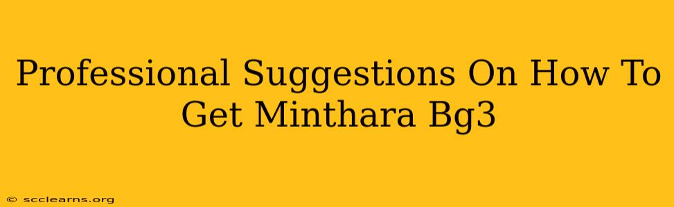 Professional Suggestions On How To Get Minthara Bg3