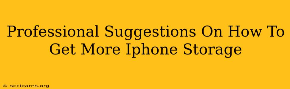 Professional Suggestions On How To Get More Iphone Storage