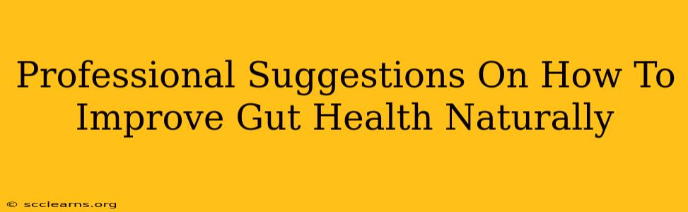 Professional Suggestions On How To Improve Gut Health Naturally