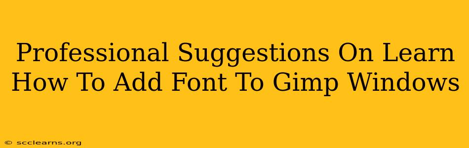 Professional Suggestions On Learn How To Add Font To Gimp Windows