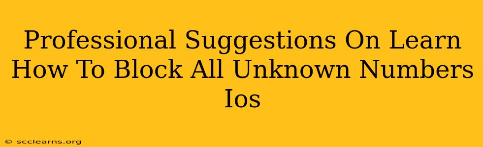 Professional Suggestions On Learn How To Block All Unknown Numbers Ios