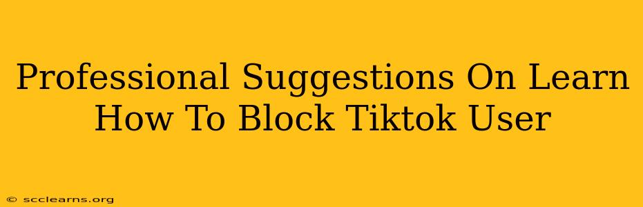 Professional Suggestions On Learn How To Block Tiktok User