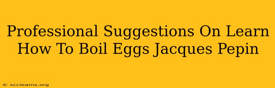 Professional Suggestions On Learn How To Boil Eggs Jacques Pepin