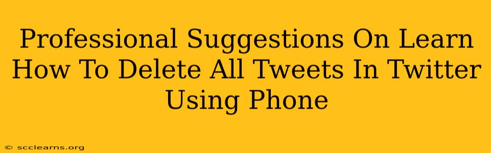 Professional Suggestions On Learn How To Delete All Tweets In Twitter Using Phone