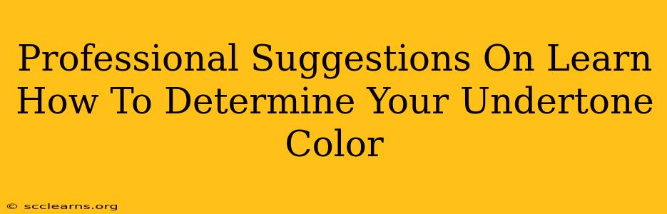 Professional Suggestions On Learn How To Determine Your Undertone Color