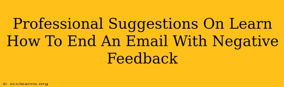 Professional Suggestions On Learn How To End An Email With Negative Feedback