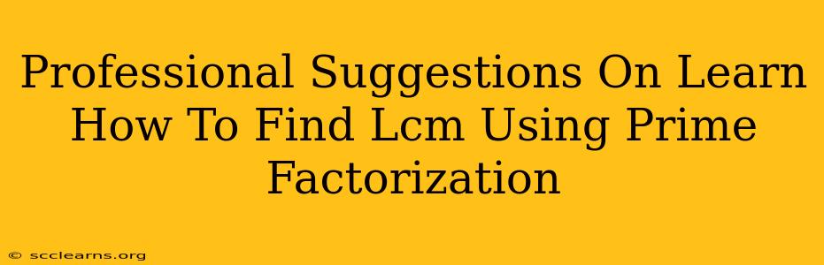 Professional Suggestions On Learn How To Find Lcm Using Prime Factorization