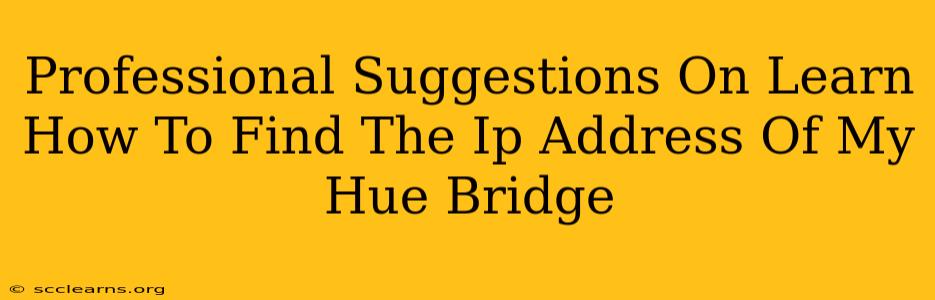 Professional Suggestions On Learn How To Find The Ip Address Of My Hue Bridge