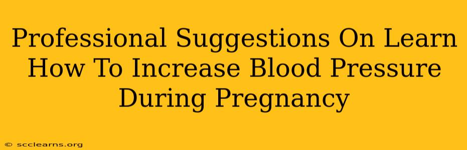 Professional Suggestions On Learn How To Increase Blood Pressure During Pregnancy