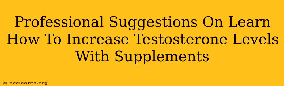 Professional Suggestions On Learn How To Increase Testosterone Levels With Supplements