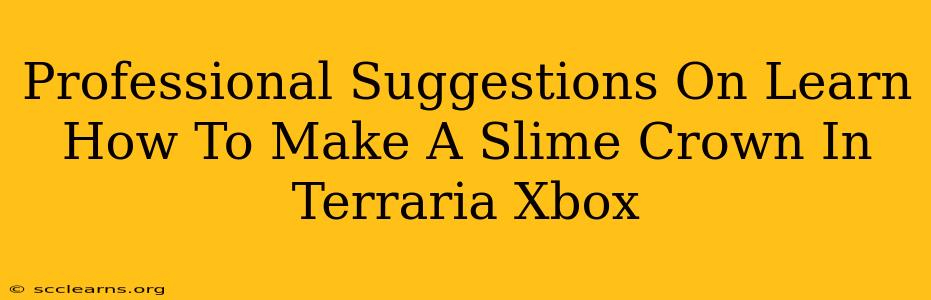 Professional Suggestions On Learn How To Make A Slime Crown In Terraria Xbox