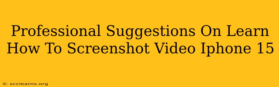 Professional Suggestions On Learn How To Screenshot Video Iphone 15