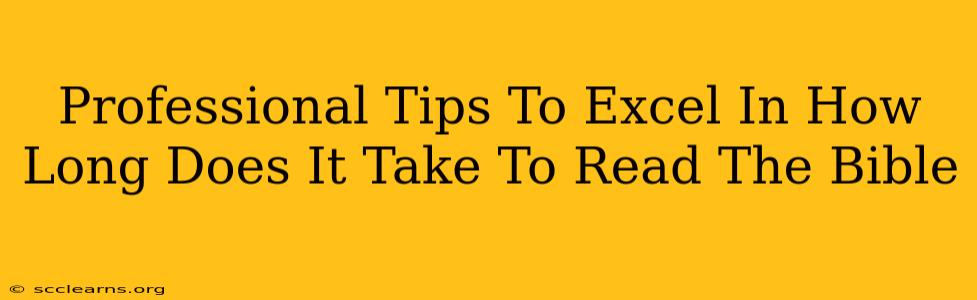 Professional Tips To Excel In How Long Does It Take To Read The Bible