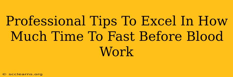 Professional Tips To Excel In How Much Time To Fast Before Blood Work