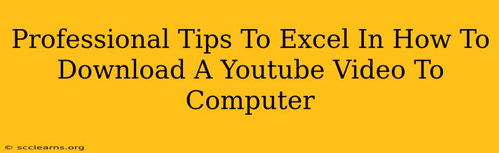 Professional Tips To Excel In How To Download A Youtube Video To Computer