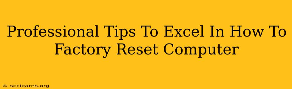 Professional Tips To Excel In How To Factory Reset Computer